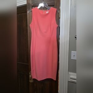 Sleeveless Coral Sheath Dress